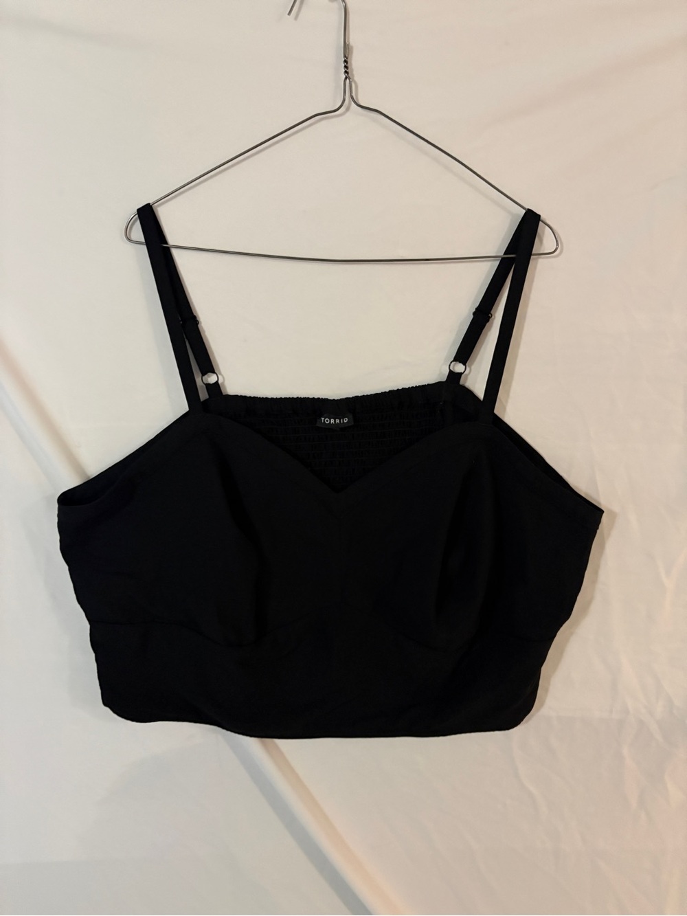 torrid Black Cropped Cami with Adjustable Straps and Bust Seaming
